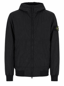Stone Island Men's Giacca Bomber Con Patch Cappuccio Black