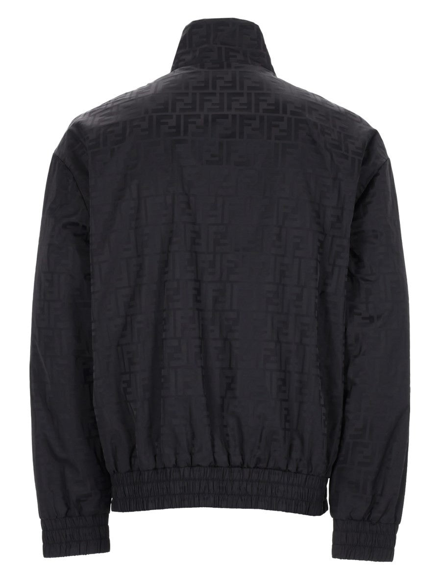 Fendi Men's Giacca Bomber Con Trama Black