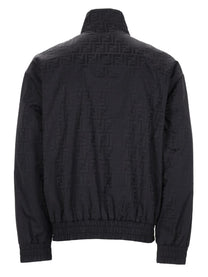 Fendi Men's Giacca Bomber Con Trama Black