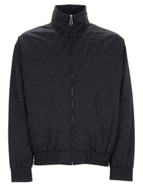 Fendi Men's Giacca Bomber Con Trama Black