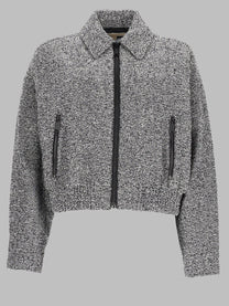 Michael Kors Women's Giacca Bomber in Cotone Con Zip Grey