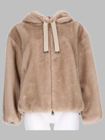 Herno Women's Giacca Bomber in Eco Pelliccia Beige