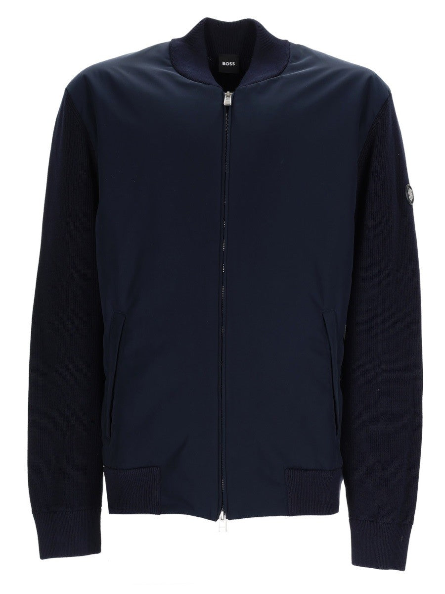 BOSS Men's Zip Ubaio Jacket Blue
