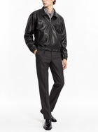 Saint Laurent Men's Leather Cassandre Jacket Black, view 2