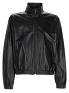 Saint Laurent Men's Leather Cassandre Jacket Black