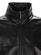Saint Laurent Men's Leather Cassandre Jacket Black, view 4