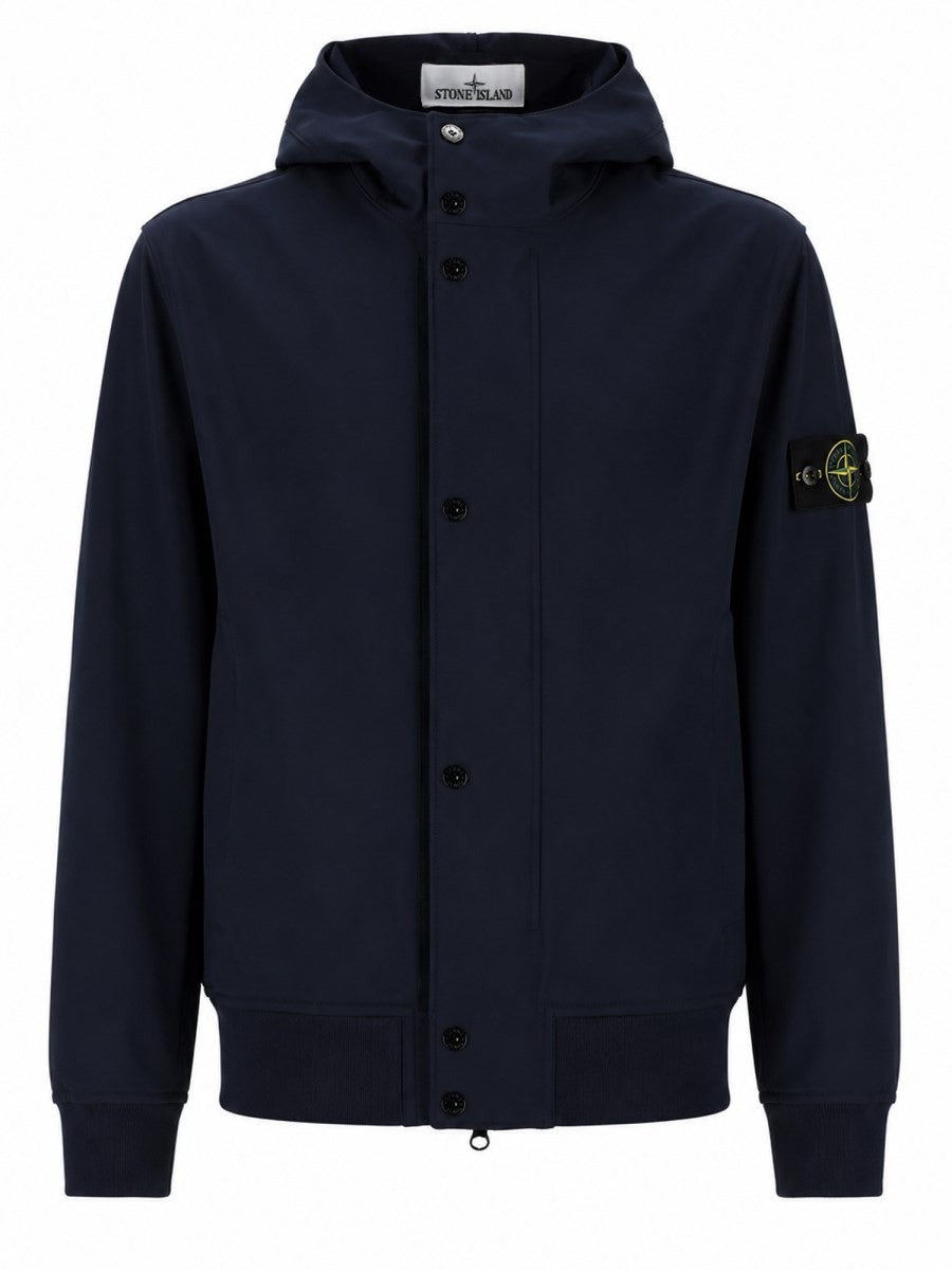 Stone Island Men's Giacca Con Cappuccio Blue