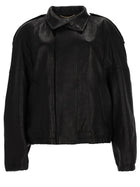 Saint Laurent Women's Leather Cordo Jacket Black