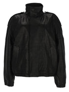 Saint Laurent Women's Leather Cordo Jacket Black, view 4
