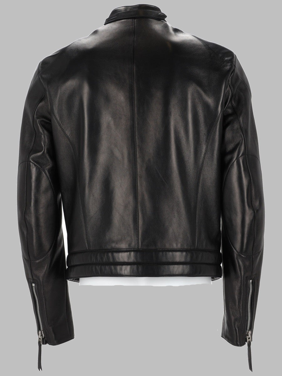 Tom Ford Men's Giacca DA Motociclista in Nappa Fiore Black