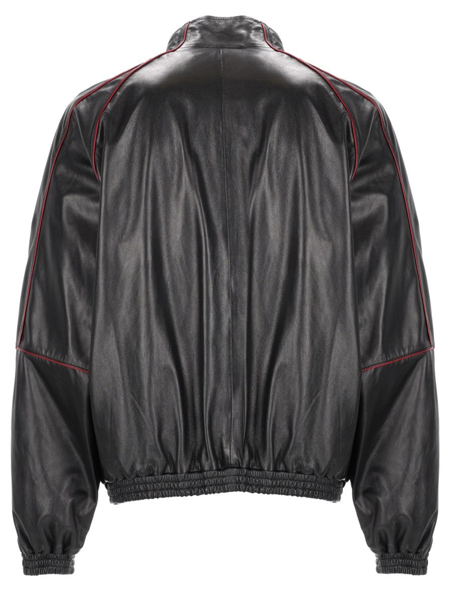 Balenciaga Men's Giacca DA Tuta in Pelle Black