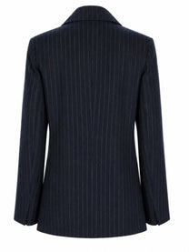 S MAX MARA Women's Wool Gessata Double-Breasted Jacket Blue, view 2