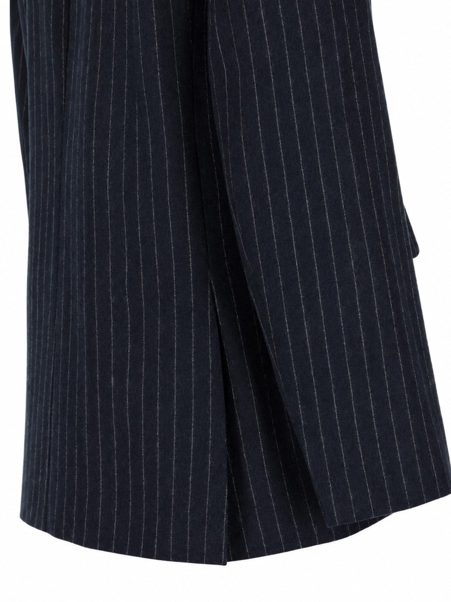 S MAX MARA Women's Wool Gessata Double-Breasted Jacket Blue, view 3