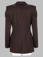 Dolce &amp; Gabbana Women's Double-Breasted Turlington Jacket Brown, view 2