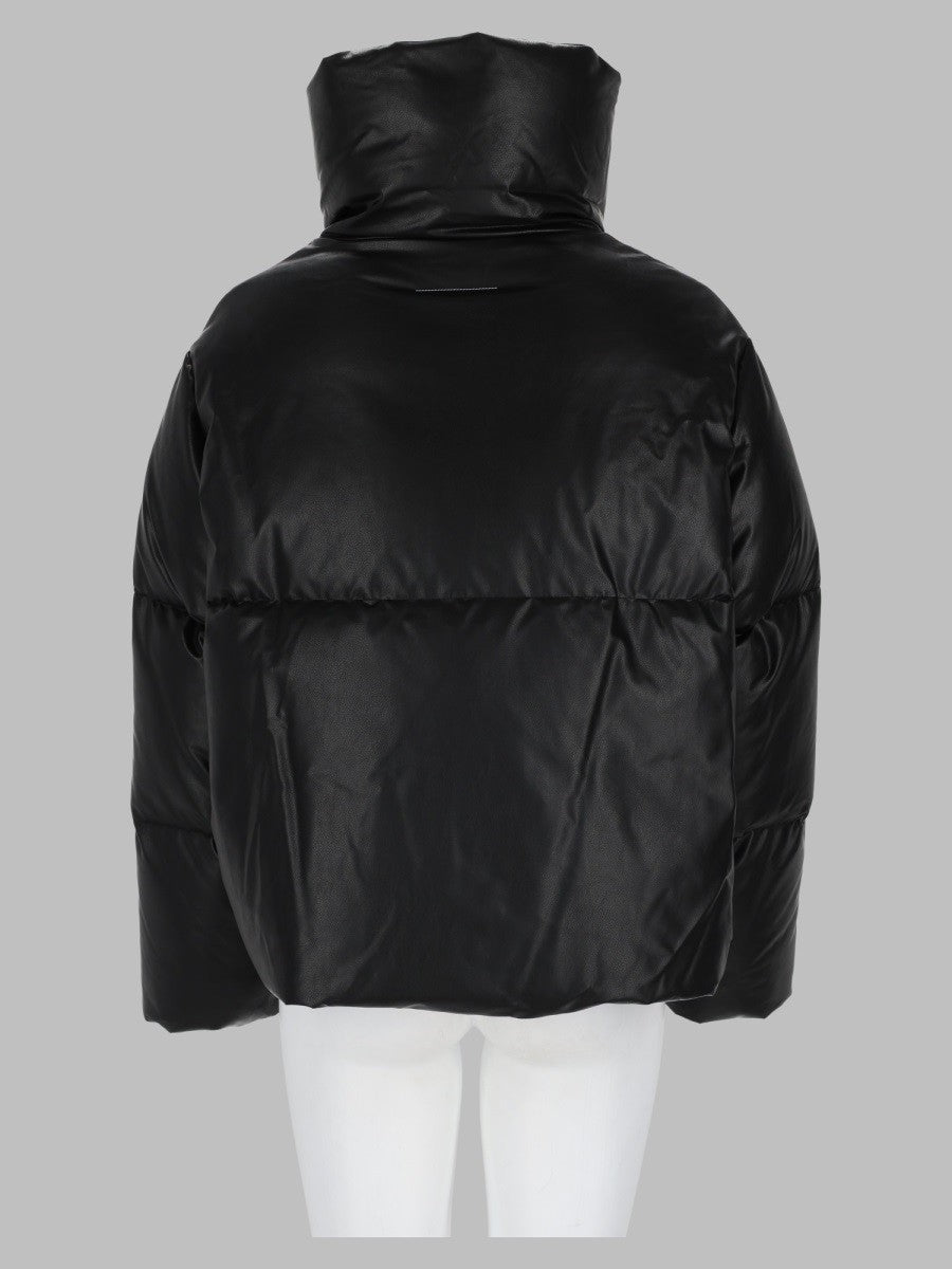 MM6 Maison Margiela Women's Giacca Imbottita in Ecopelle Black