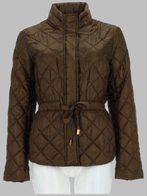Michael Kors Women's Giacca Imbottita Trapuntata Con Cintura Green