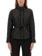Michael Kors Women's Padded Quilted Jacket with Belt Black