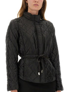 Michael Kors Women's Padded Quilted Jacket with Belt Black, view 4