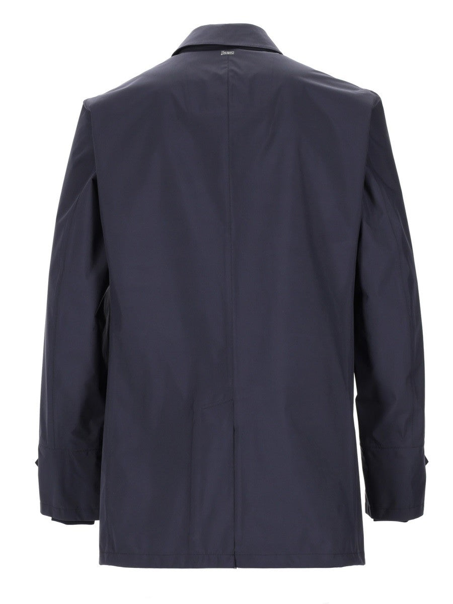 Herno Men's Giacca Impermeabile Con Colletto Blue