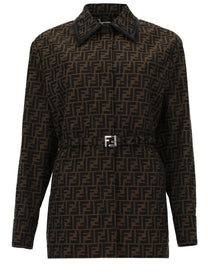 Fendi Women's Giacca in Canvas Brown