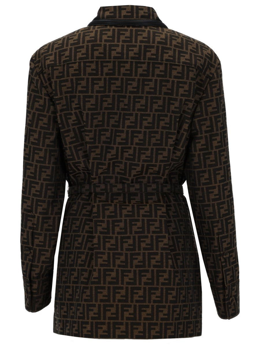 Fendi Women's Giacca in Canvas Brown