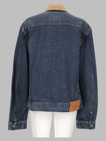 JW Anderson Women's Giacca in Denim Con Colletto in Velluto Blue