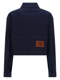Fendi Women's Giacca in Denim Con Ricamato Blue