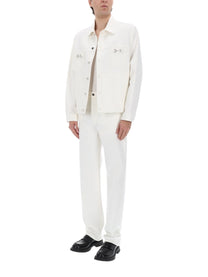 Gucci Men's Giacca in Denim Con Morsetti White