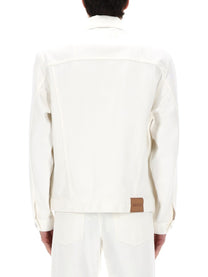 Gucci Men's Giacca in Denim Con Morsetti White