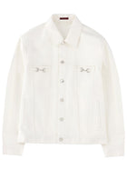 Gucci Men's Denim Jacket with Morsetti White