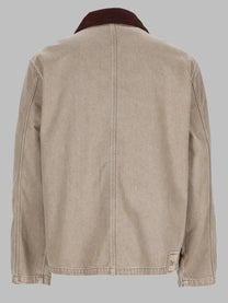 Drôle de Monsieur Men's Giacca in Denim Con Zip Beige