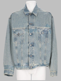 Maison Margiela Men's Giacca in Denim Taped Blue