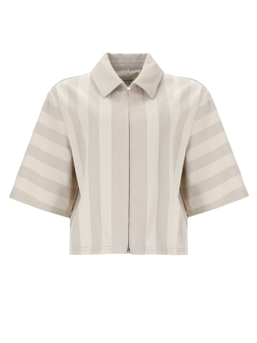 Fendi Women's Drill Pequin Jacket Beige