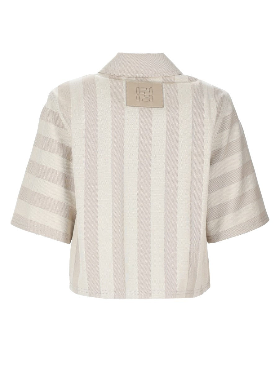 Fendi Women's Drill Pequin Jacket Beige, view 3