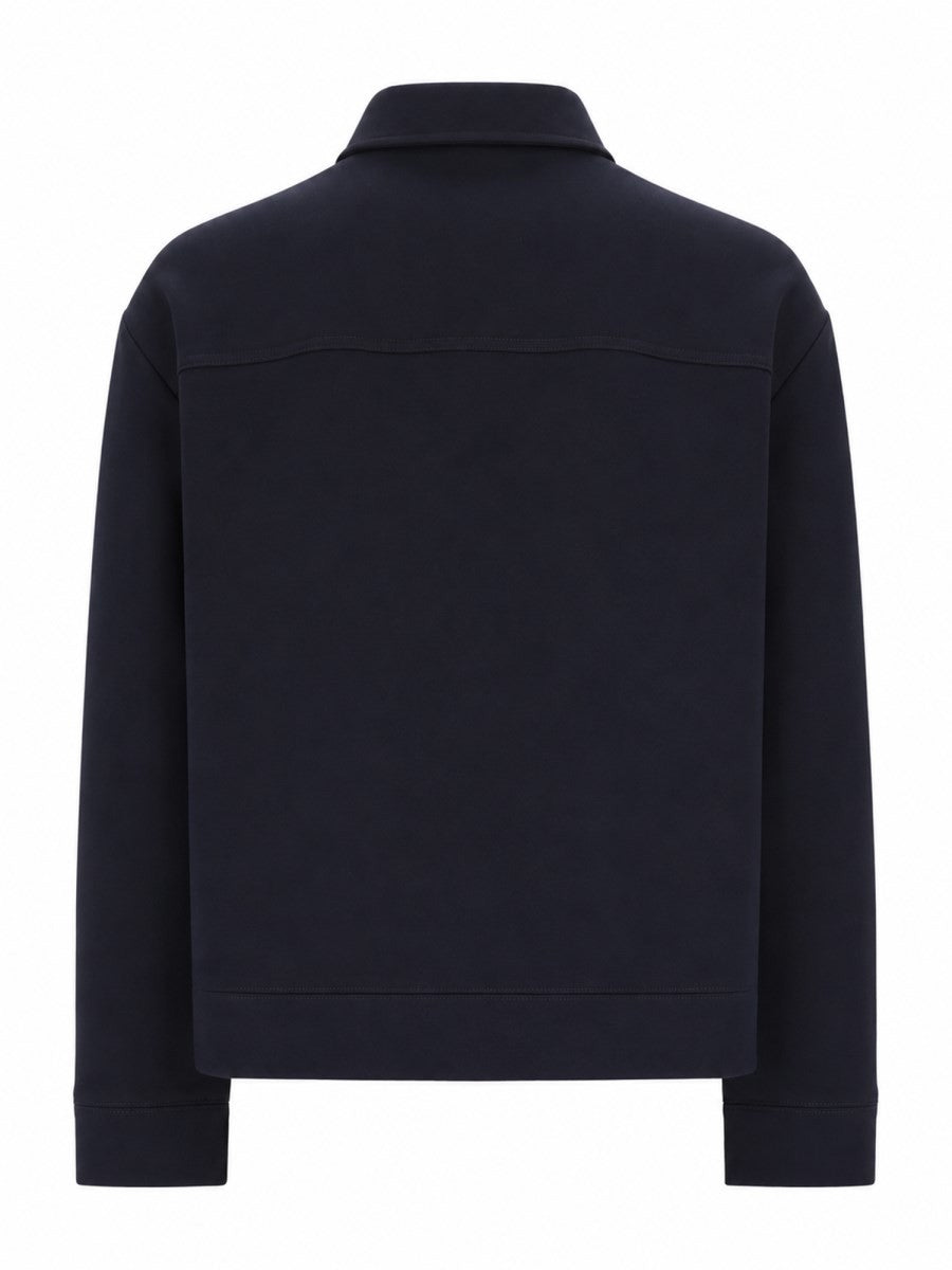 Gucci Men's Giacca in Jersey DI Cotone Con Ricamo Blue