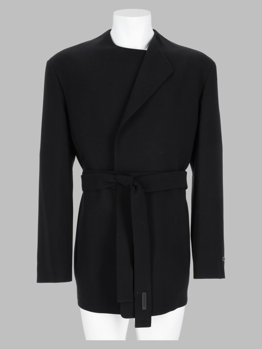 Fear Of God Men's Giacca in Lana Con Cintura Black