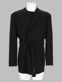 Fear Of God Men's Giacca in Lana Con Cintura Black