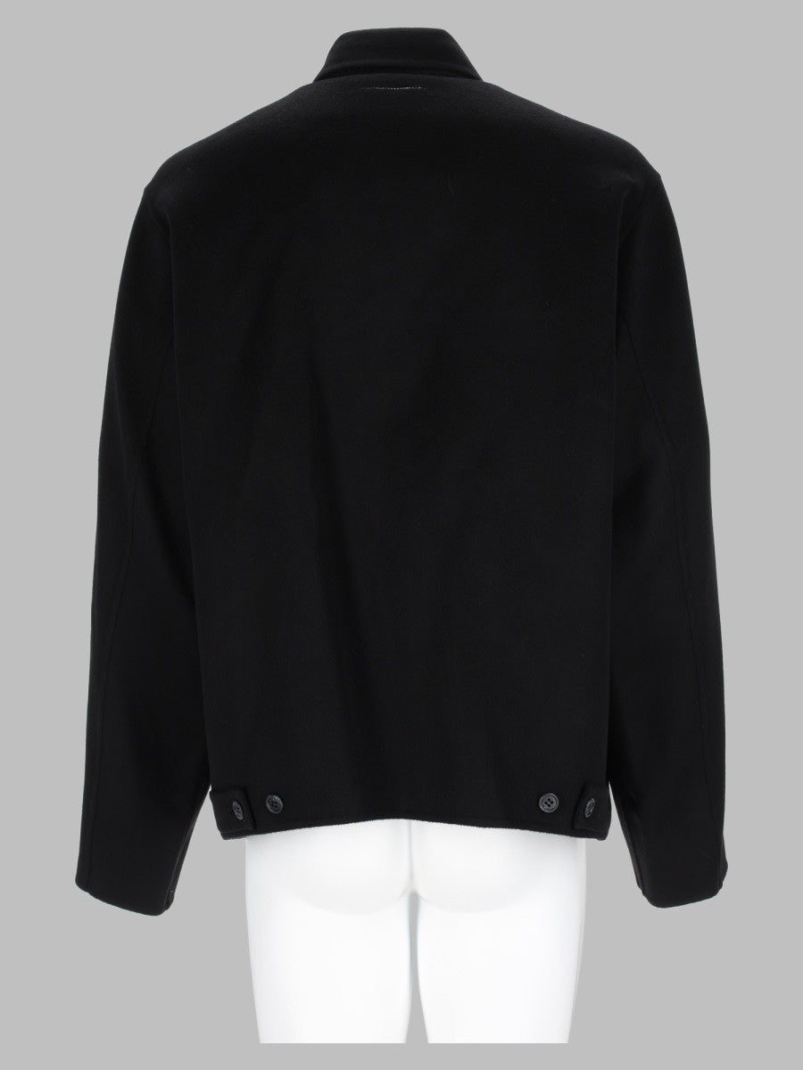 MM6 Maison Margiela Men's Giacca in Lana Double Face Con Zip Black