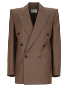 Saint Laurent Women's Wool Mohair Leggeri Jacket Brown