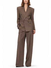 Saint Laurent Women's Giacca in Lana Mohair Leggeri Brown