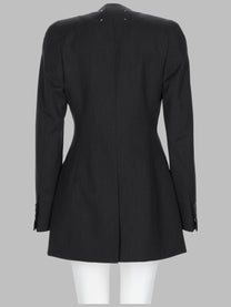 Maison Margiela Women's Giacca in Lana Gessata Black