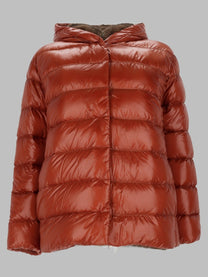 Herno Women's Giacca in Nylon Ultralight Melange Effetto Visone Red