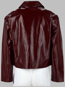 self-portrait Women's Giacca in Pelle Con Bottoni Red