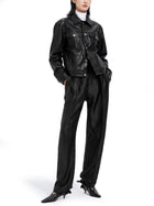 Bottega Veneta Women's Leather Jacket with Detail Woven Black, view 2