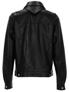 Bottega Veneta Women's Leather Jacket with Detail Woven Black, view 3