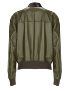 Bottega Veneta Women's Leather Lucida Jacket Green, view 3