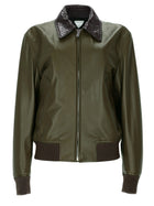 Bottega Veneta Women's Leather Lucida Jacket Green