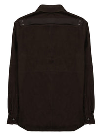 Rick Owens Men's Giacca in Pelle Outershirt Brown