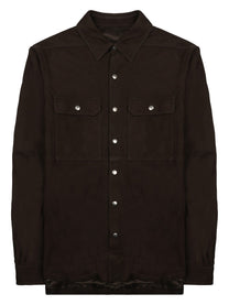 Rick Owens Men's Giacca in Pelle Outershirt Brown