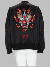 Y-3 Men's Giacca in Raso Con Ricami Black